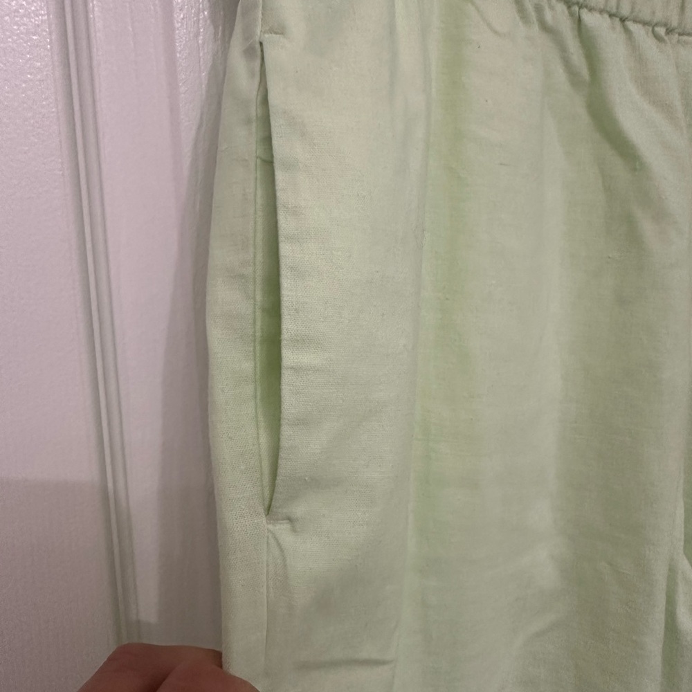 Brand New Ann Taylor Linen Cotton Pull On Pants Size XL Mint Green With Pockets - Picture 5 of 8